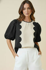 Romantic Wave Top Black