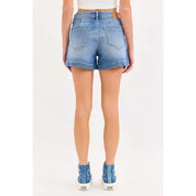 High Rise Trouser Denim Shorts