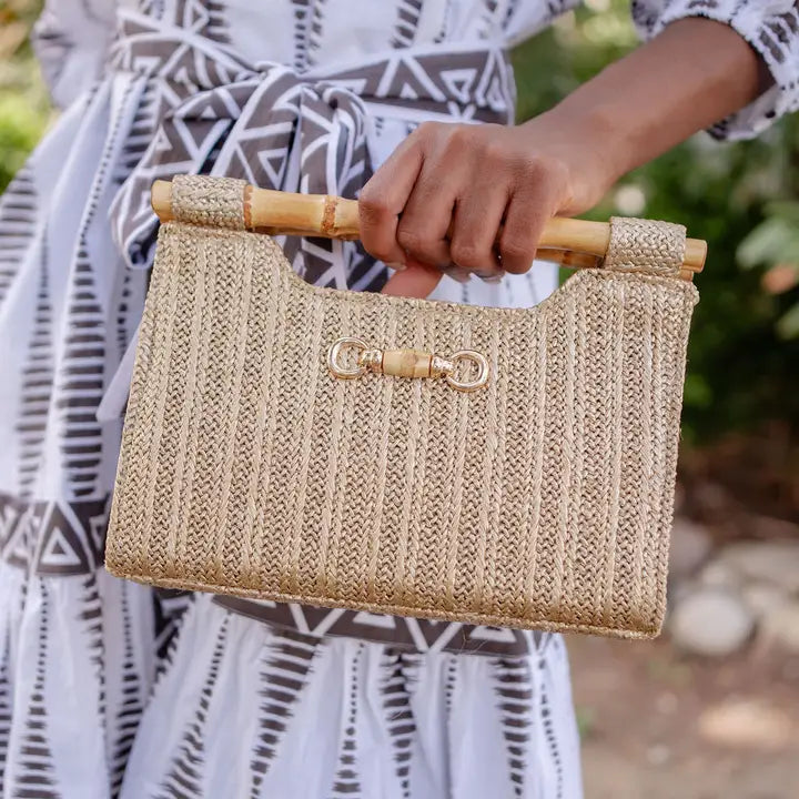 Mary Clutch With Bamboo Handle