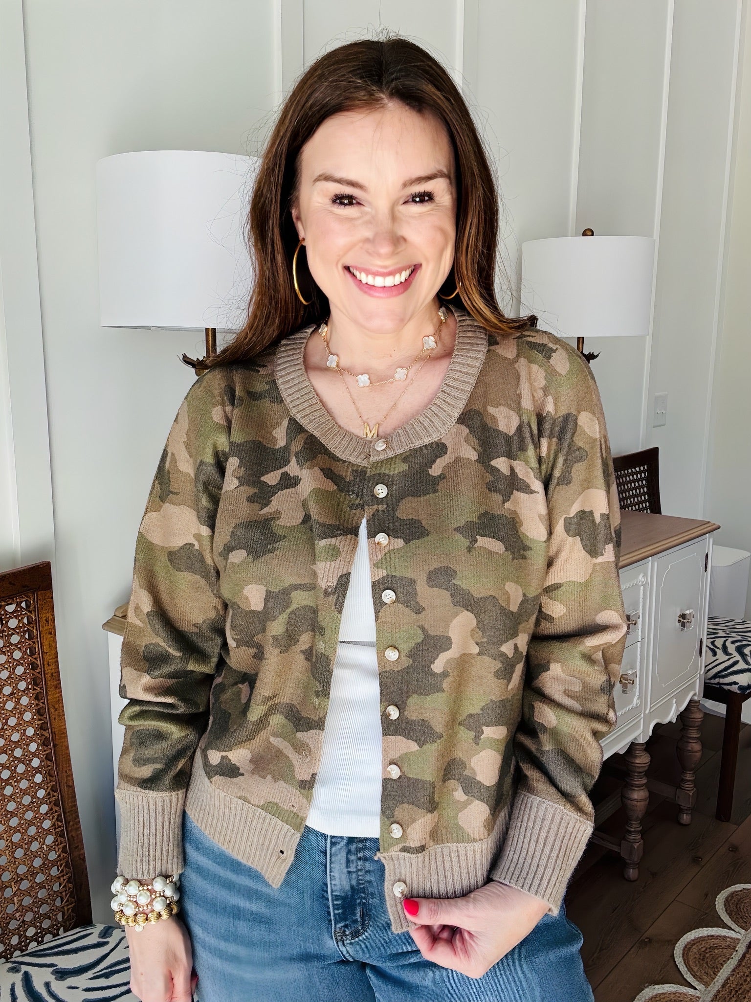 The Stitch Camo Cardigan *Final Sale*