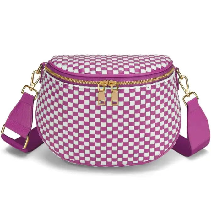 Woven Crossbody Bag Pink