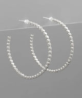 Silver Metal Bead Hoops