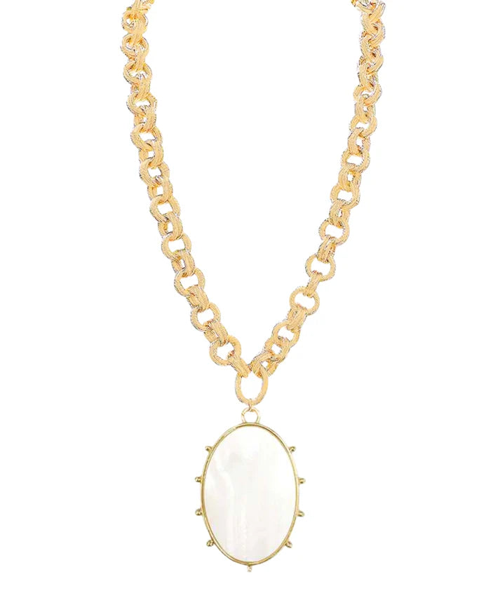 Gold Opal Pearl Necklace