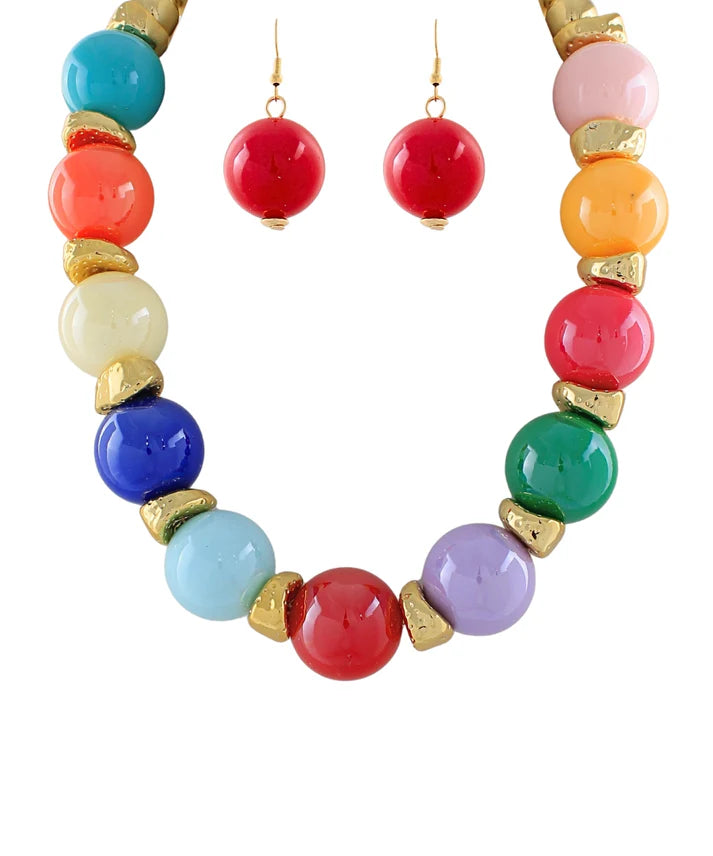 Multi Colored Bead Necklace