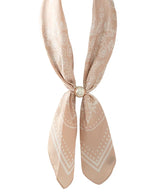 Beige Pearl Paisley Scarf Necklace