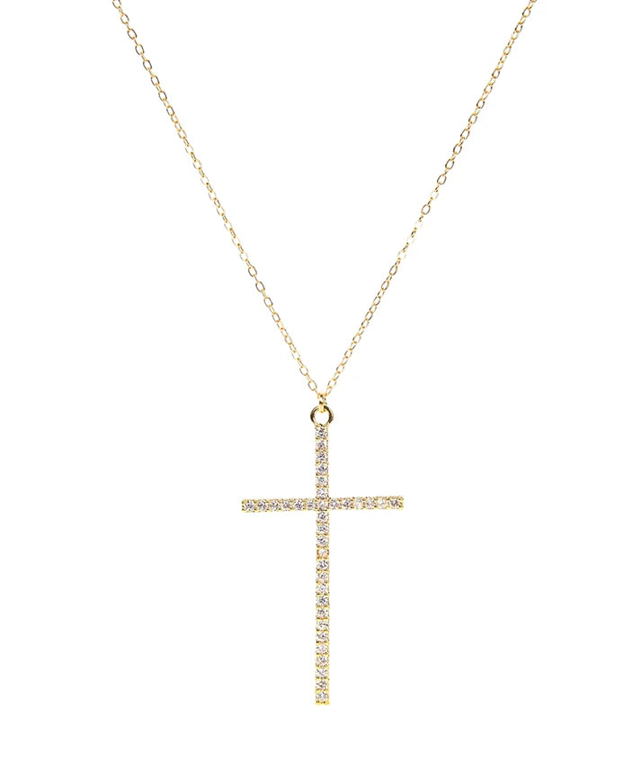 Pave CZ Cross Necklace