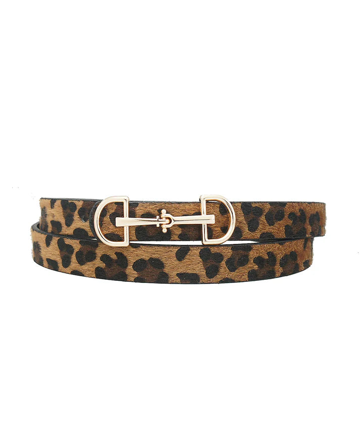 Leopard Horsebit Belt