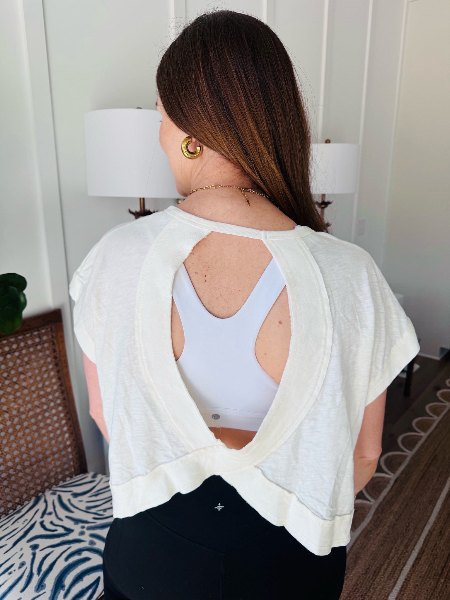 The Open Back Top Cream *Final Sale*
