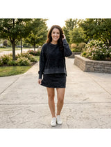 Washed Black Corded Skort