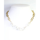 Darya Baroque Pearl Link Necklace Gold