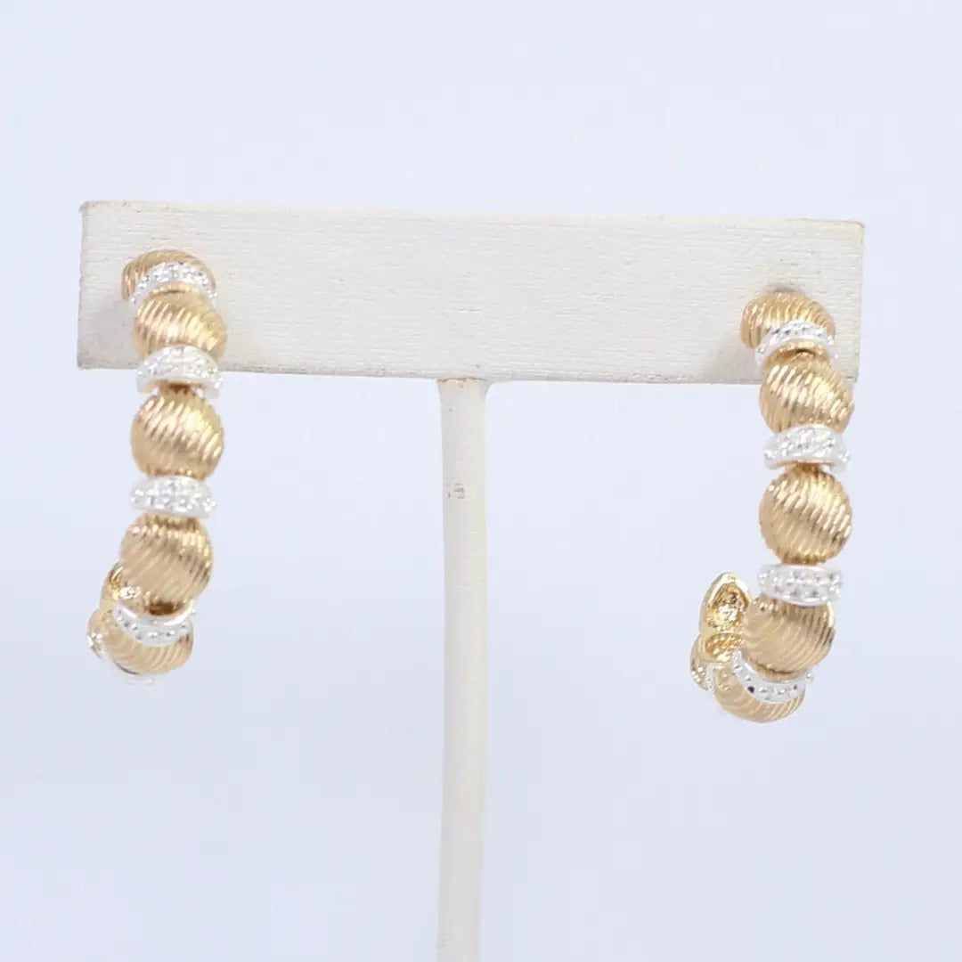 Anvi Textured Hoop Earring Worn Gold